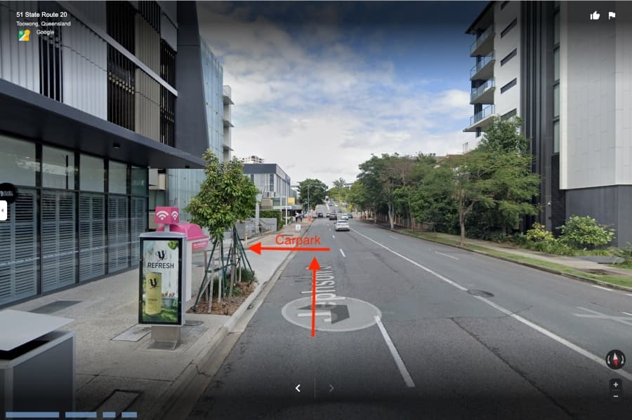 Toowong office parking entrance